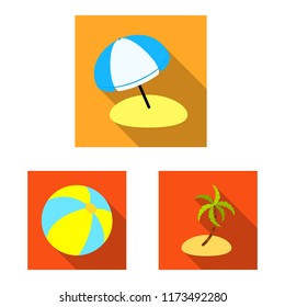 Vector illustration of equipment and swimming symbol. Collection of equipment and activity stock vector illustration.