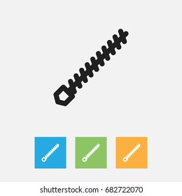 Vector Illustration Of Equipment Symbol On Drill Nozzle Outline. Premium Quality Isolated Rotating Bit Element In Trendy Flat Style.