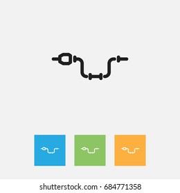 Vector Illustration Of Equipment Symbol On Drill Outline. Premium Quality Isolated Plumbing Element In Trendy Flat Style.
