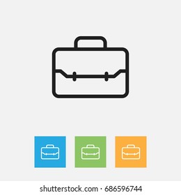 Vector Illustration Of Equipment Symbol On Briefcase Outline. Premium Quality Isolated Portfolio Element In Trendy Flat Style.