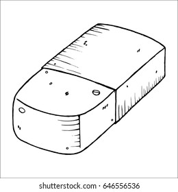 Vector illustration of eraser. Eraser to the pencil.