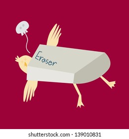 Vector and illustration of eraser stack duck dead