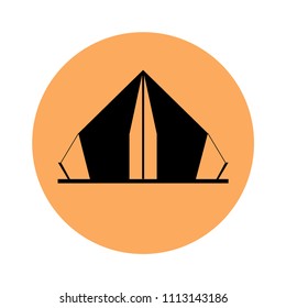 Vector illustration of an erect black tent