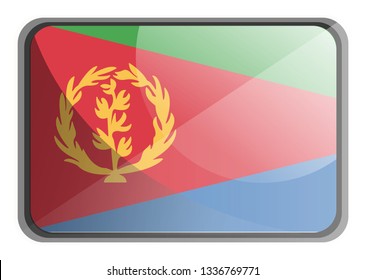 Vector illustration of Eritrea flag on white background.