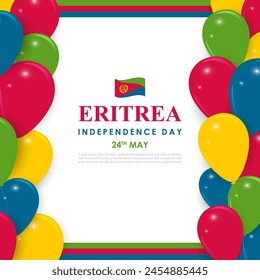 Vector illustration of Eritrea Independence Day social media feed template