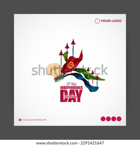 Vector illustration of Eritrea Independence Day social media story feed mockup template flyer poster banner 