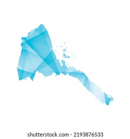vector illustration of Eritrea map with blue colored geometric shapes