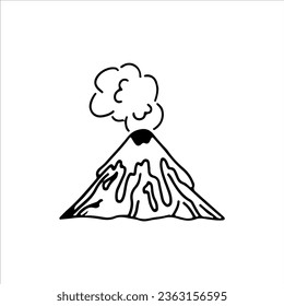 vector illustration of an erupting volcano