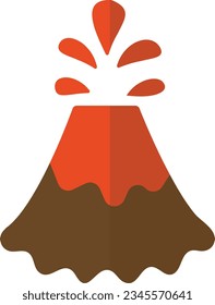 Vector illustration of an erupting volcano icon.