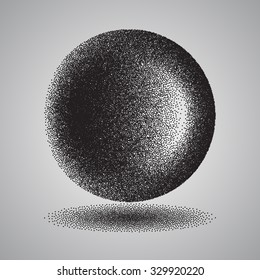 Vector illustration. Erythrocyte. Dotwork halftone for print design