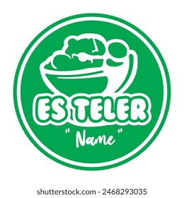 Vector illustration of the Es Teler logo, Green Es Teler logo, Indonesian beverage product icon, Business product logo emblem, Circle block logo.