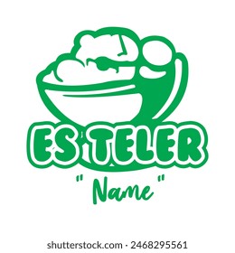 Vector illustration of the Es Teler logo, Green Es Teler logo, Indonesian beverage product icon, Business product logo emblem.