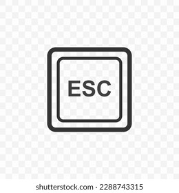 Vector illustration of ESC icon in dark color and transparent background(PNG). Keyboard shortcut button.