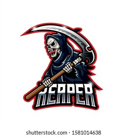 Vector illustration, esport grim reaper gaming logo