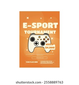 Vector illustration of e-sports tournament flyer poster template design