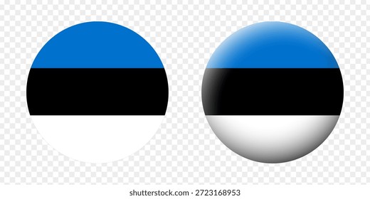 Ilustração vetorial do conjunto de bandeiras da Estônia no fundo transparente