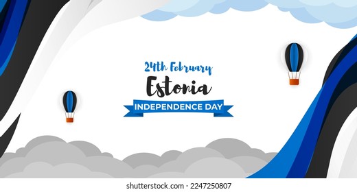 Ilustración vectorial del Día de la Independencia de Estonia 24 de febrero