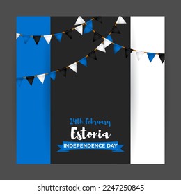 Vector illustration for Estonia independence day 24 February