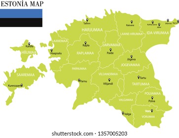 Vector illustration of Estonia map
