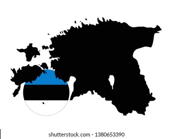 vector illustration of Estonia map and flag 