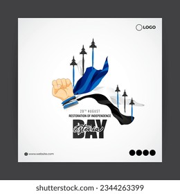 Vector illustration of Estonia Restoration of Independence Day social media story feed template