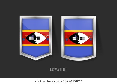 Vector Illustration of Eswatini Label Logo. Eswatini Badge Sign Eswatini With Flag, Eswatini Product Label Banners Template