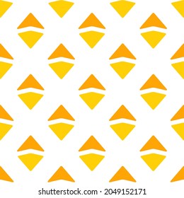 Vector illustration of ether pattern. Seamless illustration of a yellow badge on a white background.