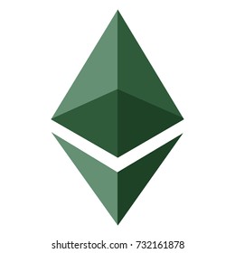 Vector illustration Ethereum Classic crypto currency blockchain flat logo isolated on white background. 