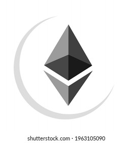 vector illustration of ethereum, eth crypto currency logo icon.  minimalist flat vector eps 10