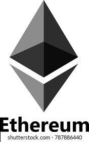 Vector Illustration Of Ethereum / ETH Cryptocurrency Coin / Virtual Money Icon / Logotype In Color