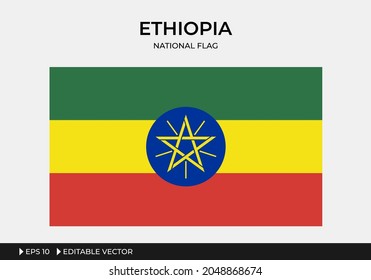Vector Illustration of Ethiopia National flag