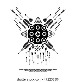 Vector illustration , ethnic and Aztec style . Tribal and wild image.