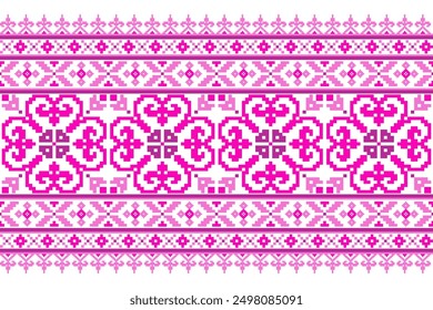 Vector illustration of ethnic batik fabric pattern, African Ulos on pink background. Floral pattern. Classic wallpaper pattern. Seamless background and wallpaper for download. High resolution pixel il