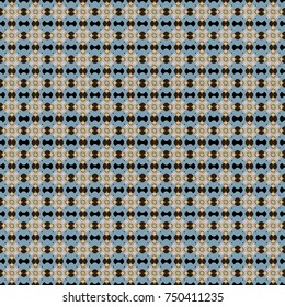 Vector illustration. Ethnic boho style. Native batik watercolor artistic blue, brown and gray seamless pattern. Seamless hand drawn tribal tiles texture.