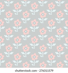 vector illustration of ethnic floral pattern, in pastel colors