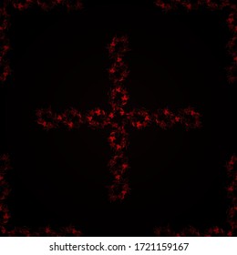  Ilustración vectorial. Diseño floral étnico sin fisuras en color negro, marrón y rojo.
