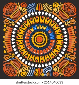 Vector illustration of an ethnic geometric pattern. Bohemian seamless pattern Seamless embroidery pattern, pattern, original design for fabric, background, carpet, wallpaper, clothing, wrapping paper.