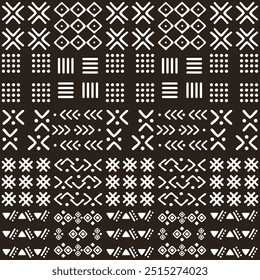 Ilustración vectorial de un patrón geométrico étnico. Patrón de bordado sin fisuras bohemio, patrón, diseño original para la tela, fondo, alfombra, Fondo de pantalla, ropa, papel de embalaje.