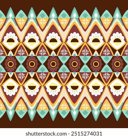 Vector illustration of an ethnic geometric pattern. Bohemian seamless pattern Seamless embroidery pattern, pattern, original design for fabric, background, carpet, wallpaper, clothing, wrapping paper.