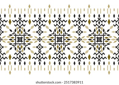 Vector illustration of an ethnic geometric pattern. Bohemian seamless pattern. Embroidery. Seamless traditional design pattern for fabrics, backgrounds, carpets, wallpapers, clothes, and pillowcases.