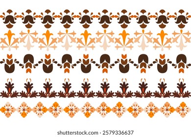Vector illustration of an ethnic geometric pattern. Bohemian seamless pattern. Embroidery. Seamless traditional design pattern for fabrics, backgrounds, carpets, wallpapers, clothes, and pillowcases.
