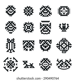 Vector Illustration of Ethnic Style for Design, Website, Background, Banner. Tribal Elements Black and White Template for border or frame