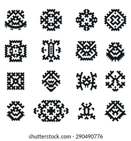 Vector Illustration of Ethnic Style for Design, Website, Background, Banner. Tribal Elements Black and White Template for border or frame
