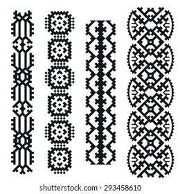Vector Illustration of Ethnic Style for Design, Website, Background, Banner. Tribal Elements Black and White Template for border or frame