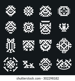 Vector Illustration of Ethnic Style for Design, Website, Background, Banner. Tribal Elements Black and White Template for border or frame
