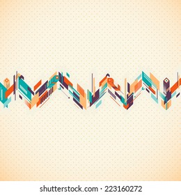 vector illustration ethnic style with feathers and arrows