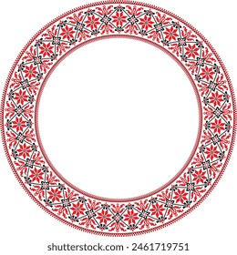 Vektorillustration von ethnischen ukrainischen nationalen nahtlosen ornamentalen geometrischen Mustern für Ihr Design im nationalen slawischen Stil. Slawische Stickereiblumen. Kreuzstich Muster Kreis Stickerei