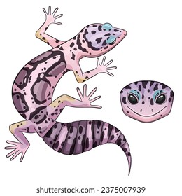 Vektorgrafik eines eublepharis-Leoparisleopard-Gecko-Mackschnee