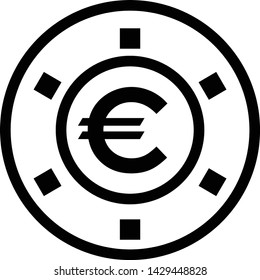 vector illustration of euro chip 