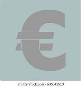 Vektorgrafik von Euro-Vektorsymbol auf Grau
